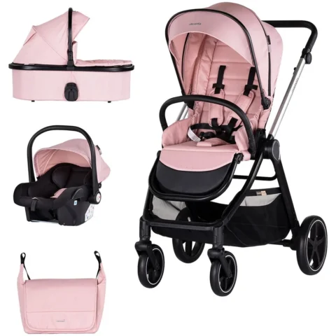 Chipolino Carucior Marbella 3 in 1 Varsta 0 – 4 Ani Maxim 22KG Roz