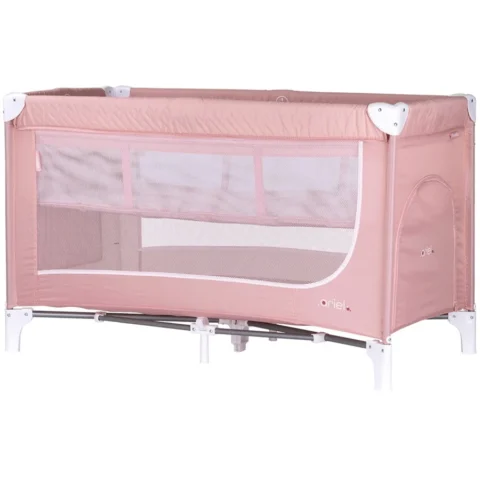 Chipolino Patut Pliabil Ariel de la Nastere pana la 15KG Roz Marshmallow