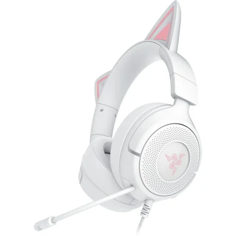 Razer Casti Kraken Kitty V3 X White, Gaming Headset white/pink, 3.5 mm jack plug