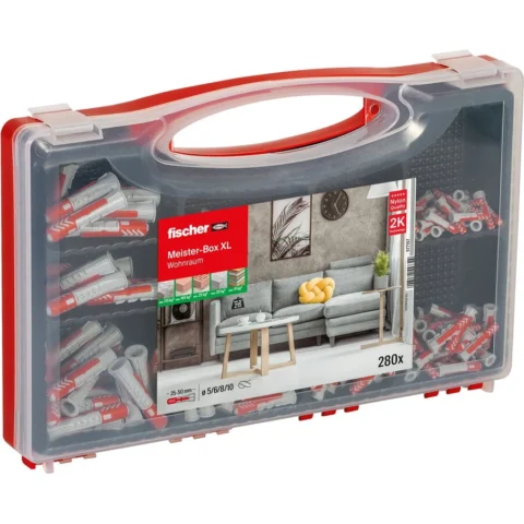 Fischer Meister-Box XL living room (light grey/red, 280 pieces)
