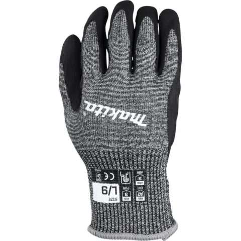 Makita work gloves P-84729, size. L (9), cut resistance F/7 (black/gray, 1 pair)