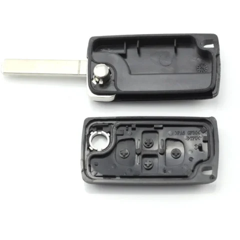 Carguard Carcasa pentru Cheie Citroen / Peugeot Tip Briceag cu 4 Butoane fara Suport Baterie Lama Tip HU83-SH4 Negru