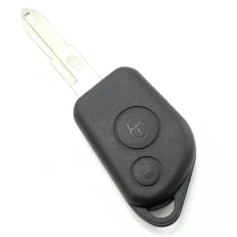 Carguard Carcasa pentru Cheie Citroen / Peugeot cu 2 Butoane si Suport de Baterie Negru