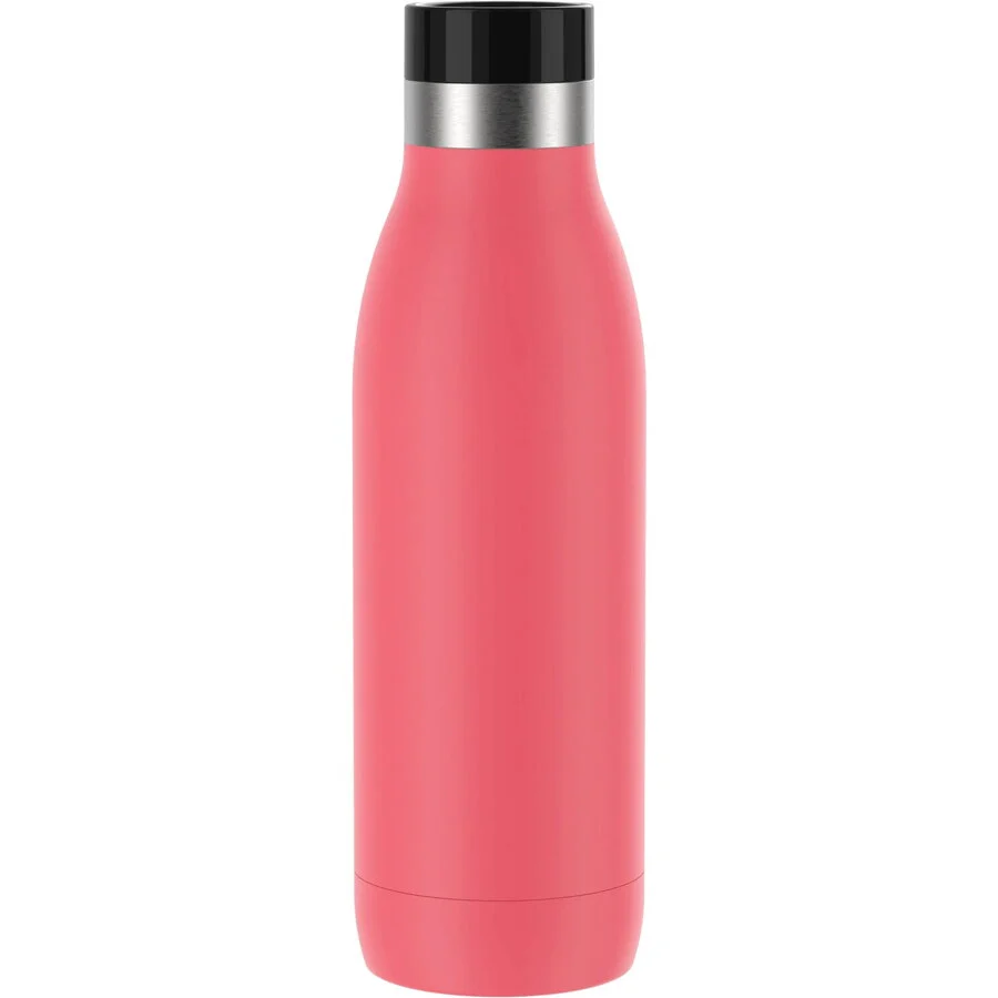 Emsa Bludrop Color insulated drinking bottle 0.5 liter, thermos bottle (coral, stainless steel)