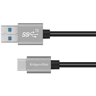KrugerMatz Cablu de date USB – USB-C 0.5m Black KrugerMatz Cablu de date USB – USB-C 0.5m Black