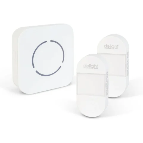 Delight Sonerie Wireless Kinetica fara Baterii 2 Butoane 150m 36 Melodii LED IP44