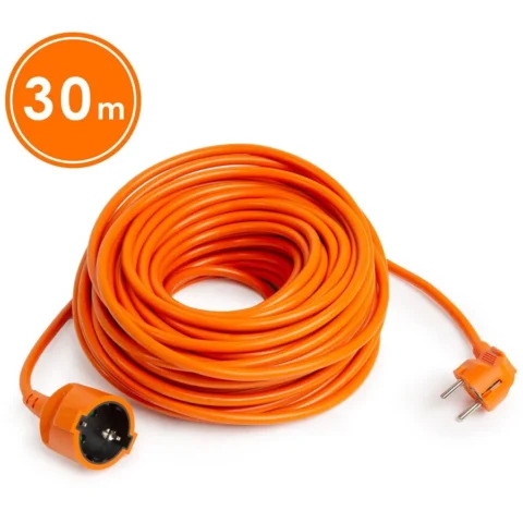 Delight Prelungitor Electric 30m 16A 250V Cablu 3×1.5mm Stecher 90 Grade Uz Interior/Exterior Portocaliu