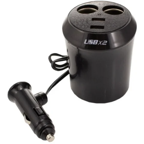 Carguard Incarcator Bricheta Auto Multifunctional 2x USB 2x Mufe 65W Negru