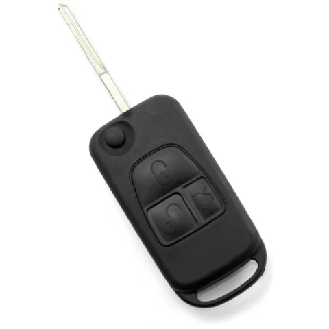 Carguard Carcasa pentru Cheie Mercedes Benz Tip Briceag 3 Butoane Lama pe Stanga Lama 2 Piste Negru