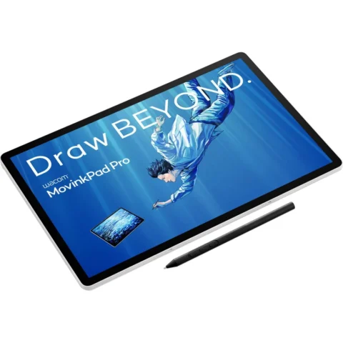 Wacom Tableta Grafica MovinkPad Pro 14 Ecran OLED 14Inch Rezolutie 3K RAM 12GB + Stocare 256 GB Pen Inclus Wi-Fi Bluetooth Gri Deschis