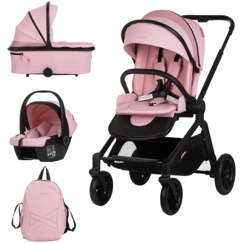 Chipolino Carucior Magnum 3 in 1 de la Nastere pana la 22KG Roz