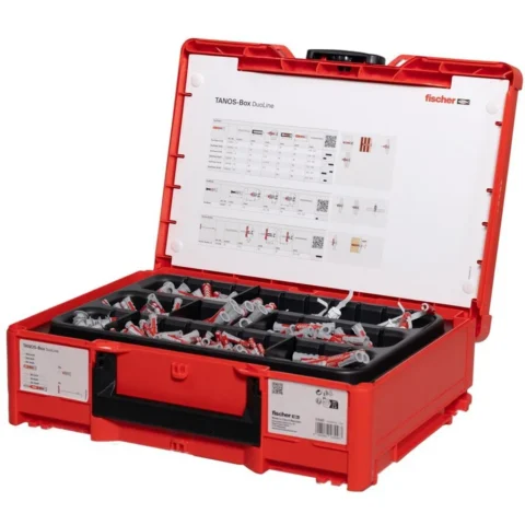 Fischer DuoLine Tanos-Box M173 light grey/red, 713-piece