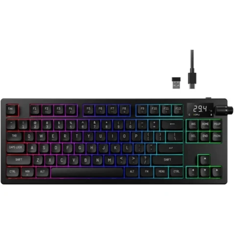 Gamdias Tastatura Gaming Mecanica Bluetooth Cu Si Fara Fir Hermes M7 Hybrid Neagra Iluminare RGB