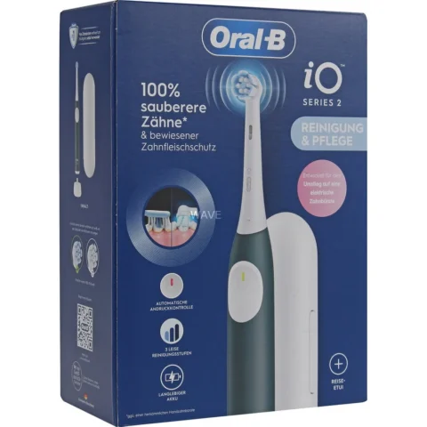 Oral-B Braun iO Series 2 with travel case Forest Green, Electric Toothbrush dark green/white