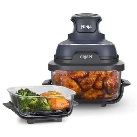 NINJA Friteuza CRISPi Single 3.8L 1700W Aer Cald Albastru Gri Transparent