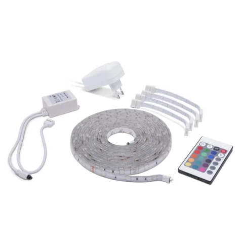 Phenom Set Banda LED 5m Telecomanda IP65 Exterior Iluminare Ambientala RGB Multicolor