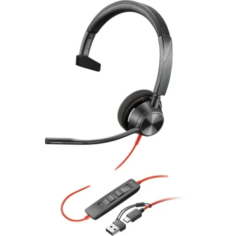 HP Poly Poly Blackwire 3310, headset black, mono, USB-C