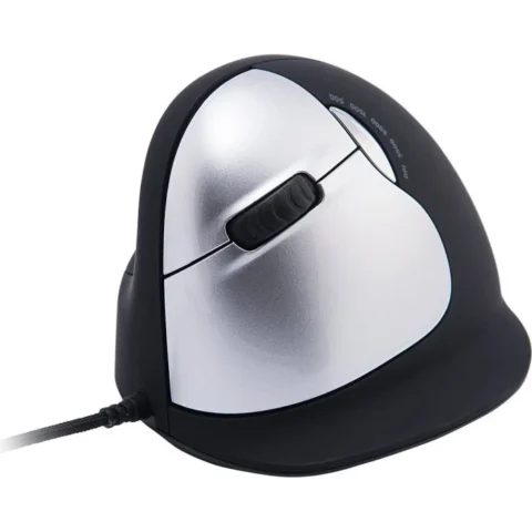 R-Go Mouse Vertical Left Handed Black Silver