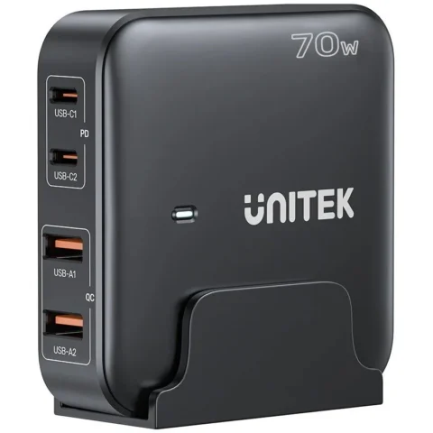 UNITEK Incarcator P1228ABK01-EU 70W 2x USB-C 2x USB-A Negru