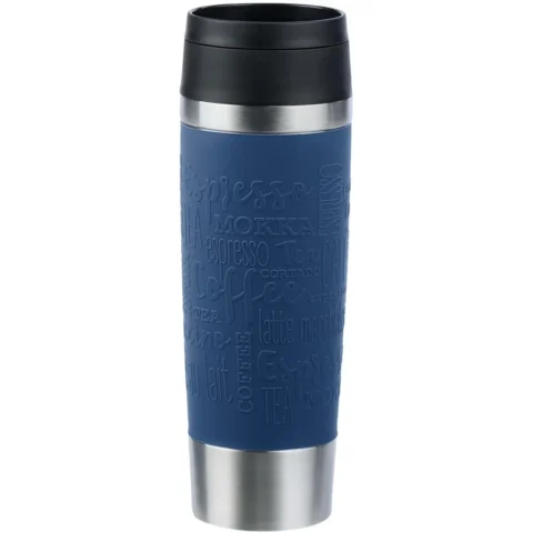 Emsa TRAVEL MUG Classic Grande thermal mug (dark blue/stainless steel, 0.5 liters)