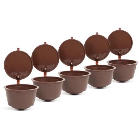 Family Pound Capsula Reincarcabila pentru Aparatul de Cafea cu Capsule 57369 Plastic 5 Bucati / Set Maro