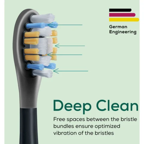 Beurer SC Premium Plaque Eraser Green Planet, black brush head, 4-pack