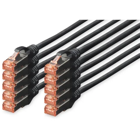Assmann Patchcord S/FTP Cat 6 0.25m Black
