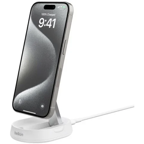 Belkin Stand de Incarcare Magnetic Boostcharge PRO Convertible Qi2 15w Alb