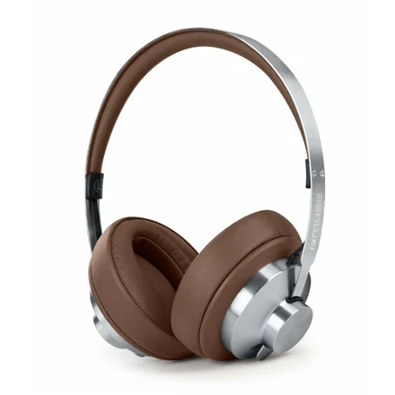 MUSE Casti Wireless M-298 SBR Bluetooth ANC Autonomie pana la 65 Ore Maro/Argintiu