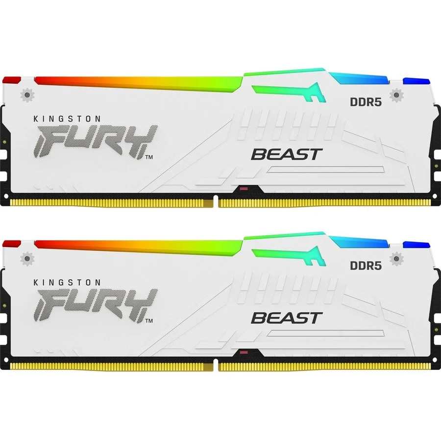 Kingston Memorie FURY Beast RGB White 64GB (2x32GB) DDR5 5600MHz CL36 Dual Channel Kit