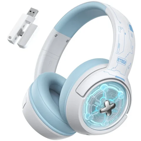 Onikuma Casti Gaming GT802 Bluetooth / Wireless 2.4Ghz Alb/Albastru Deschis