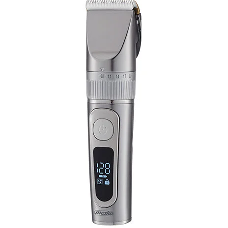 Adler Masina de Tuns cu Afisaj LCD IPX6 Baterie 2000mAh 4x Piepteni Argintiu
