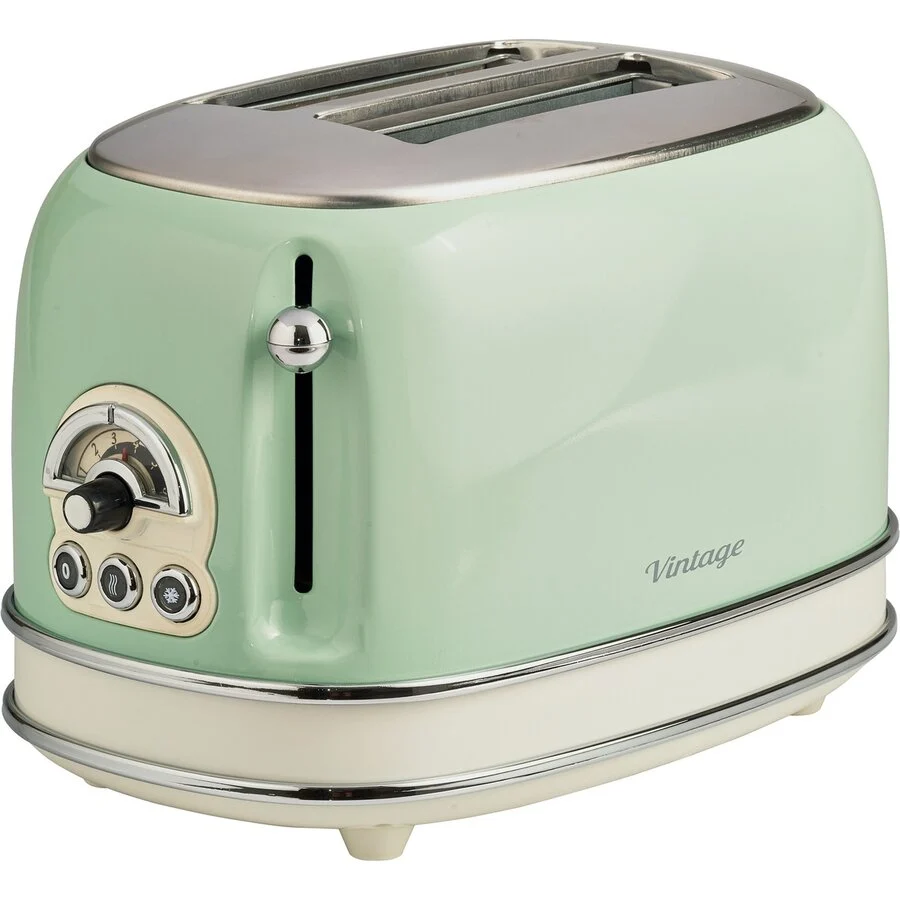 Ariete Prajitor de paine Vintage Toaster 155 (light green, 810 watts, for 2 slices of toast)