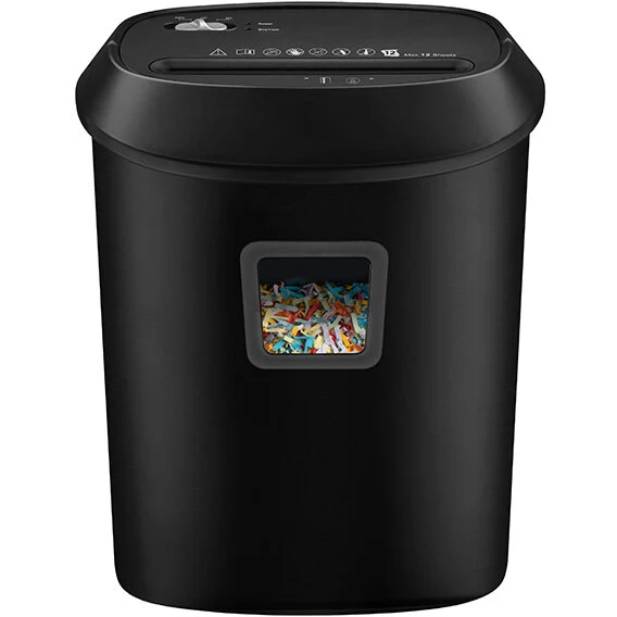 Tracer Distrugator de Documente FileCrusher Capacitate 12 Coli P-4 Volum Cos 25L Negru
