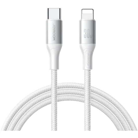 Joyroom Cablu de date S-A28 Flash, USB-C la Lightning, 30W, 480Mbps, 1m, Alb