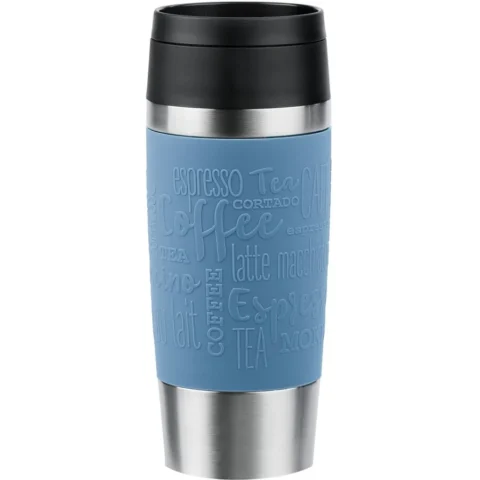 Emsa TRAVEL MUG Classic Thermo Mug (blue/stainless steel, 0.36 liters)