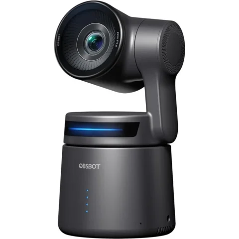Obsbot Camera web Tail Air Camera PTZ, 1080p@60FPS, 4k@30FPS, 1500 mAh, ideala pentru birou sau activitati sportive, Negru