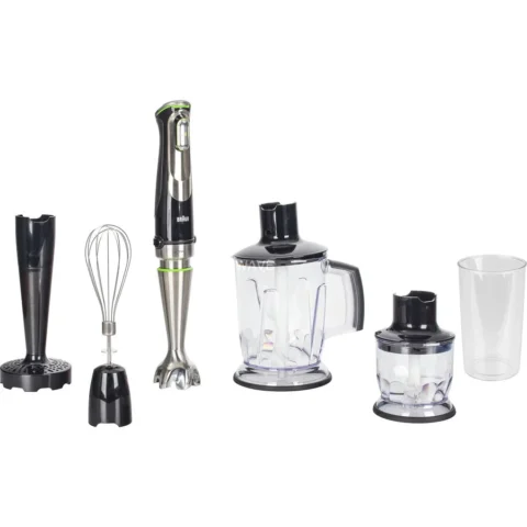 Braun Houshold Braun MultiQuick 9 hand blender MQ 9147X (stainless steel/black, 1,200 watts, with 2 choppers, potato masher, whisk)