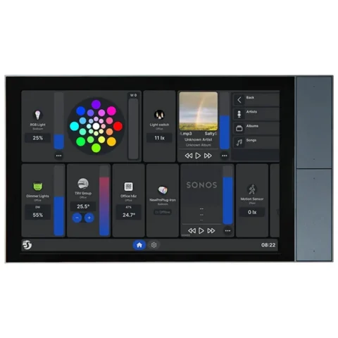 Shelly Senzori Wall Display XL, Ecran tactil 10.1 inch, WiFi, Bluetooth 5.4, Functie de monitorizare energie, Control temperatura si lumina, Gri