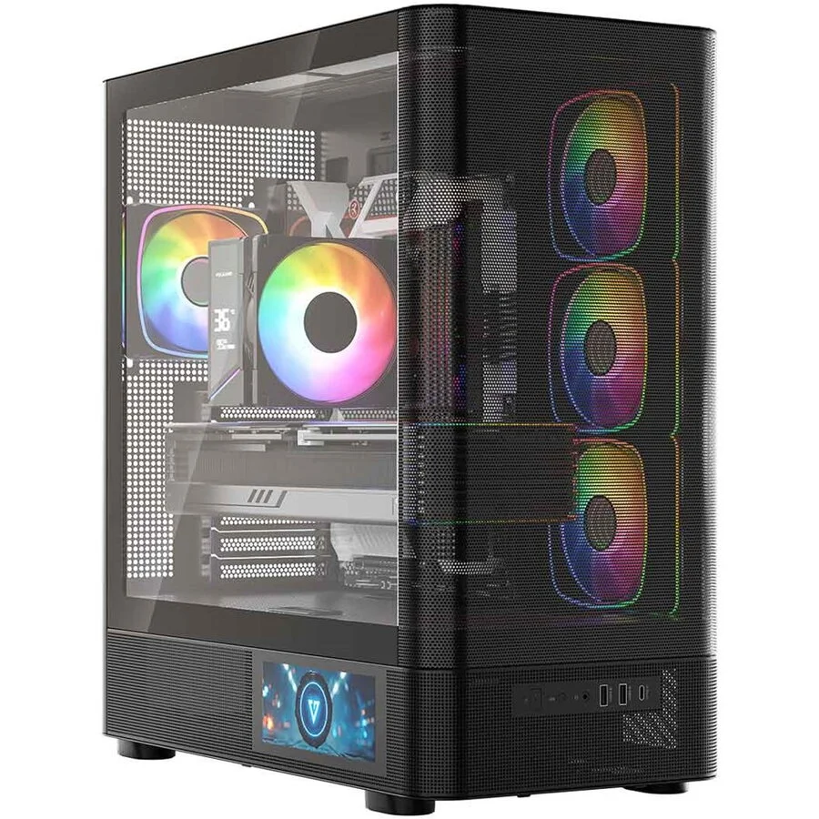 Modecom Carcasa Volcano Volcano AQ400 ARGB Midi Black