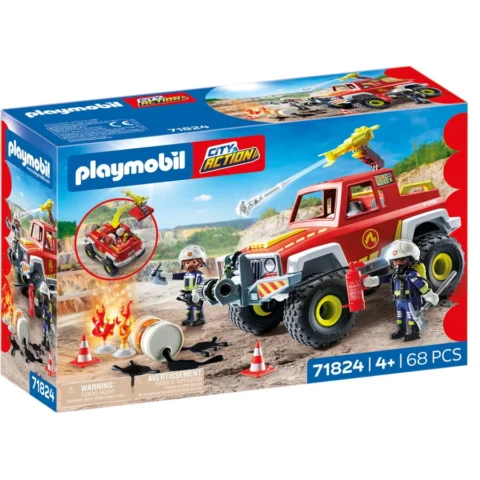 PLAYMOBIL Set de Constructie Masina de pompieri 68 piese +4 ani