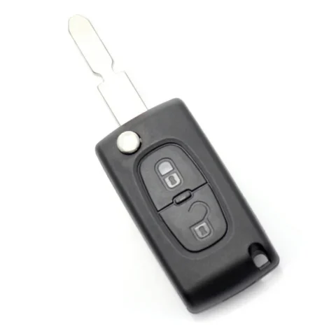 Carguard Carcasa pentru Cheie Citroen / Peugeot 406 Tip Briceag cu 2 Butoane Lama NE78-SH2 cu Suport Baterie Negru