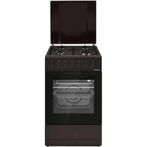 Heinner Aragaz Mixt HFSC-S60LITGC-BRW 4 Arzatoare Gaz Cuptor Electric Maro