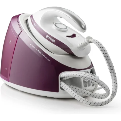 Gorenje Statie de Calcat cu Abur SGD2800WV Debit Jet Abur 500G/Min Rezervor Apa 1700ML Talpa Ceramica Putere 2800W Alb/Visiniu