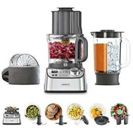 Kenwood MultiPro XL Weigh+ compact food processor, silver, 1,000 watts, integrated scale, blender attachment