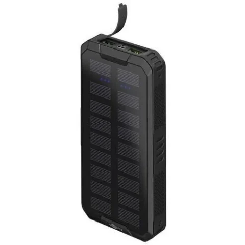 Goobay GPS Outdoor fast charging power bank with solar (black, USB-C PD, QC 3.0, 20,000 mAh)