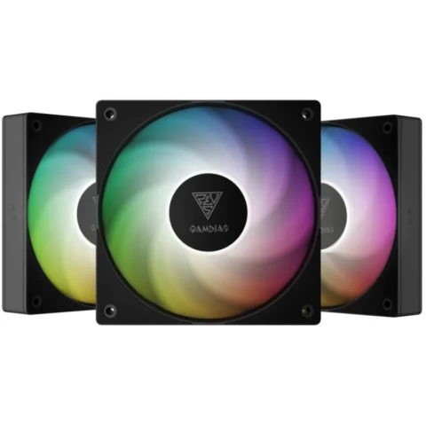 Gamdias Set 3 Ventilatoare Notus M1-1203 120mm Negre Iluminare ARGB