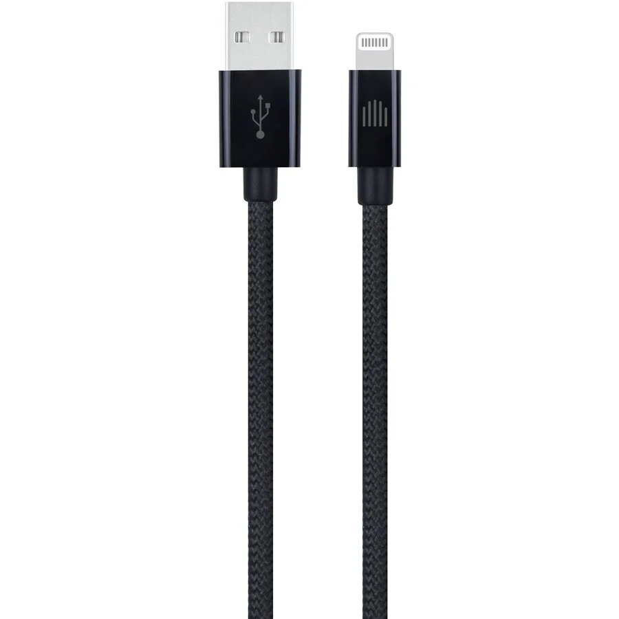 Dviced Cablu de Date USB-A to Lightning Nylon Textile 0.25m Negru