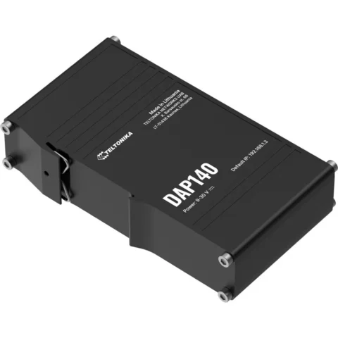 TELTONIKA Access point DAP140, Access Point black, DIN rail mounting, 3-pin power connection for industrial use