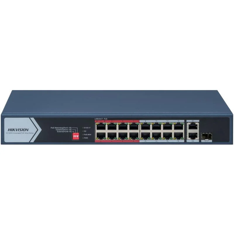 Hikvision Switch 18P PoE 130W Unmanaged Albastru